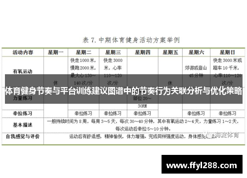 体育健身节奏与平台训练建议图谱中的节奏行为关联分析与优化策略