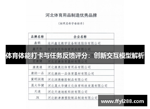 体育体能打卡与任务反馈评分：创新交互模型解析